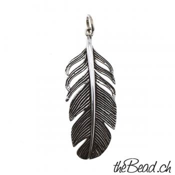 Feather pendant 925 sterling silver