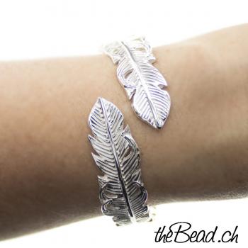 silber armband feder