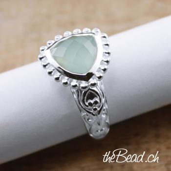 aqua achat 925  Silber fingerring