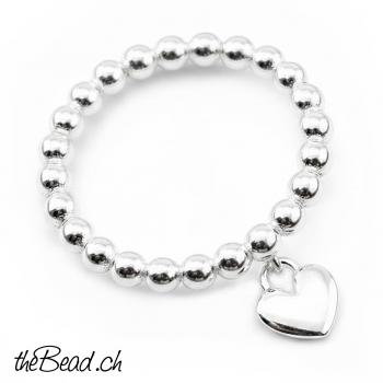 Preview: Silber Damen Fingerring mit HERZ Anhänger Preview: Silber Damen Fingerring mit HERZ Anhänger