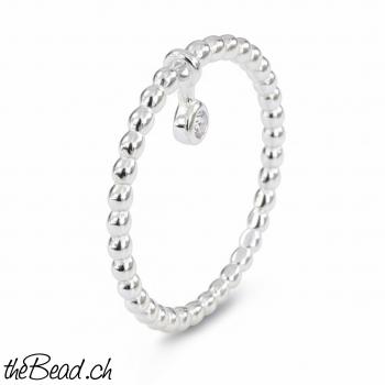 Silber Fingerring mit Zirkonia