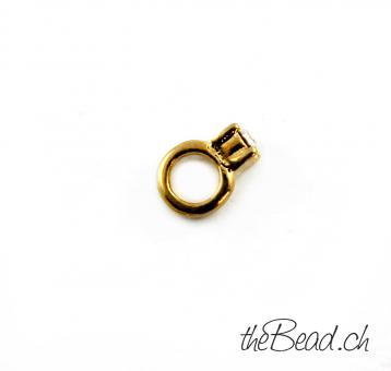 Preview: Kleiner Fingerring zum Einlegen in LA VIE Medaillon bronce - goldfarben Preview: Auffällige Halskette erhaeltlich bei thebead