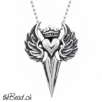 Preview: Silberhalskette FLÜGEL - HERZ - KRONE - SCHWERT Preview: Silberhalskette FLÜGEL - HERZ - KRONE - SCHWERT