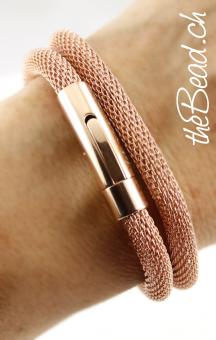 Preview: Rosegoldfarbenes Edelstahlarmband, Verschluss Gravur möglich! Preview: rosgold farbenes armband
