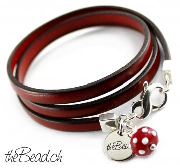 GOOD LUCK bracelet with cute lampwork bead