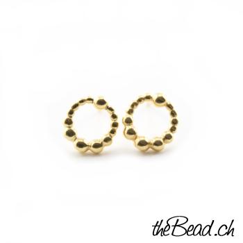 Ear studs 925 sterling silver gold plated