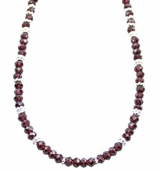 Halskette roter GRANAT, 45 cm lang!