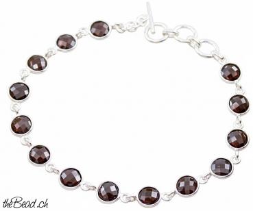 Preview: Silberarmband mit facettierten GRANAT Steinen Preview: Silberarmband mit facettierten GRANAT Steinen