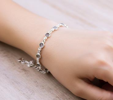 Preview: Silberarmband mit grauem MONDSTEIN Preview: grauer mondstein armband