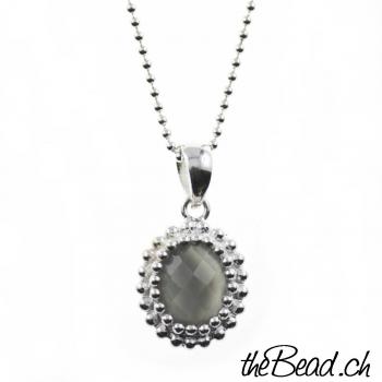 collier grey moonstone silver jewelry -