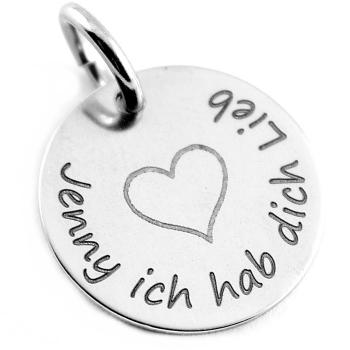 HEART pendant made of stainless steel with your personal engraving