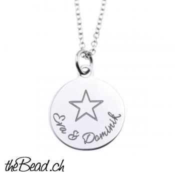 necklace with personal engraving