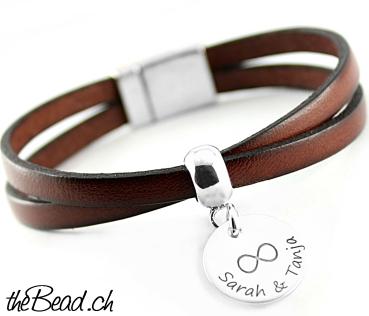 leather bracelet with your personal engraving