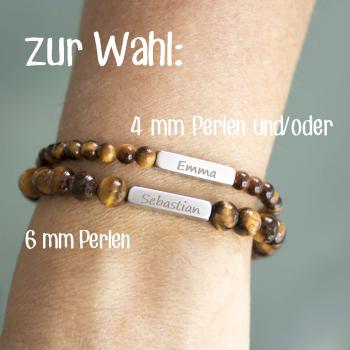 tigeraugen armbänder im set mit gravurperlen