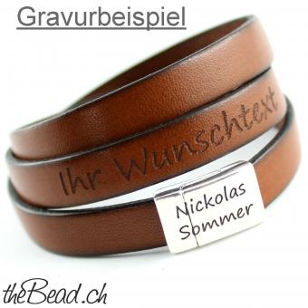 Gravurbeispiel für Verschluss Gravur Armband von thebead schmuck onlineshop