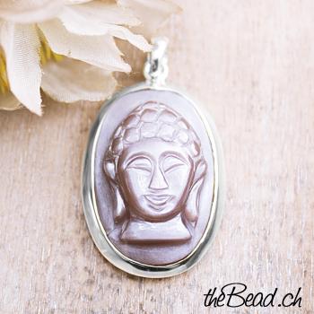 buddha silver chocolate moonstone