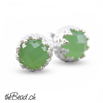 kleine KRÖNCHEN Chrysopras Ohrstecker