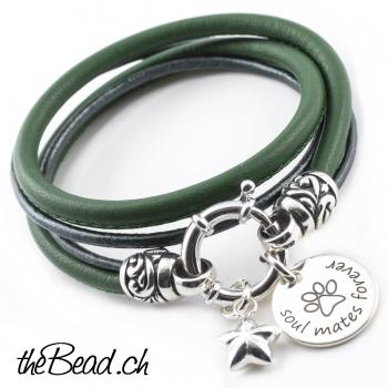 leather cord bracelet with engraving