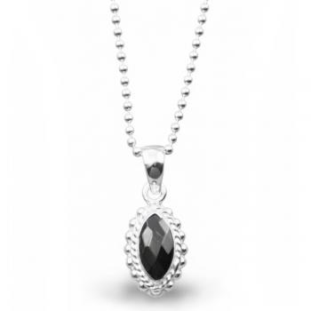 silber halskette mit onyx anhaenger