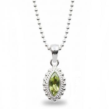 Silberhalskette mit zuckersüssem PERIDOT Anhänger