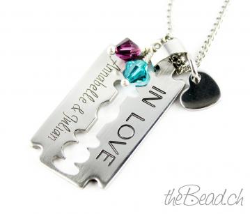 Necklace with engraving IN LOVE