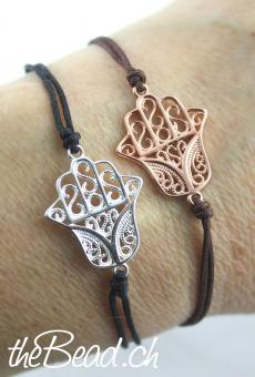 hamsa hand rose vergoldet 925 sterling silber