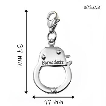 edelstahl handgeschellen charm mit karabiner