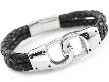 Herrenarmband HANDSCHELLEN in Schwarz