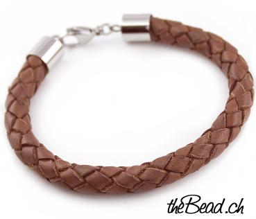 Leather Bracelet in LIGHT BROWN