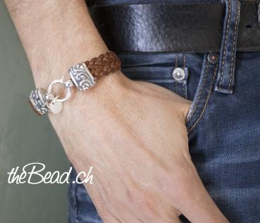 Herrenschmuck aus Leder und Silber the Bead