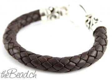 geflochtenes Wickelarmband aus Echtleder fuer maenner the Bead