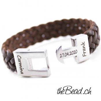 dark brown leather bracelet