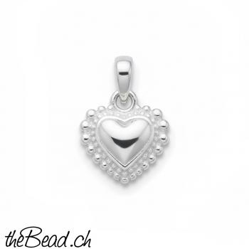 verzierter Silberherz Anhänger
