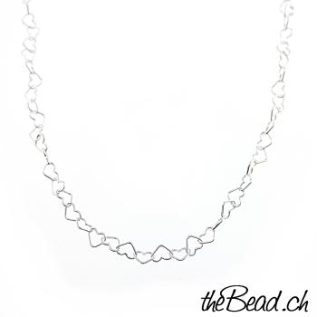 Sterling silver chain hearts chain