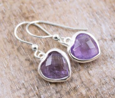 HEART amethyst earrings