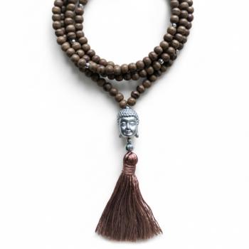 Holzperlen Halskettte BUDDHA, 80 cm lang
