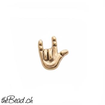 Kleiner Einleger ICH LIEBE DICH, goldfarben, für LA VIE Medaillon