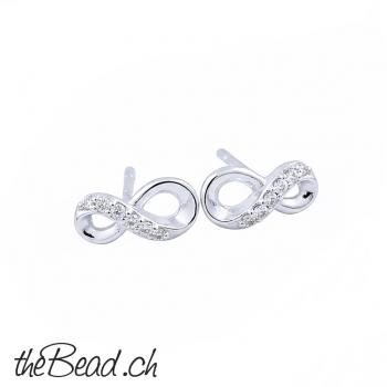 Damen minni Ohrstecker mit unendlichkeitszeichen