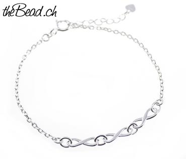 925 sterling silver infinity bracelet