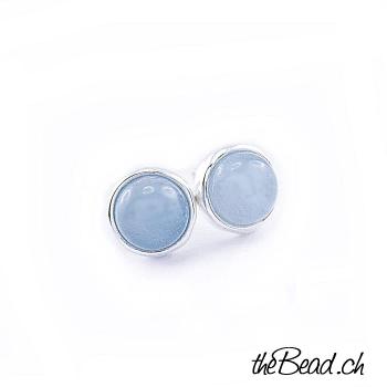 kleine AQUAMARIN Silber Ohrstecker