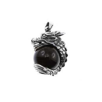Anhänger DRACHE mit Onyx Kugel