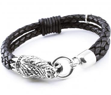 Braided Leather Bracelet Crocodile