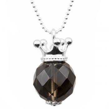 RAUCHQUARZ & KRÖNCHEN Kette