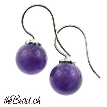 earrings 925 silver and amethyst