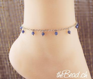 anklet made of 925 sterling silver and kynite