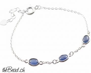 feines Silberarmband mit KYANIT