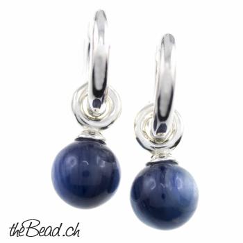 925 silver earring with kyanite