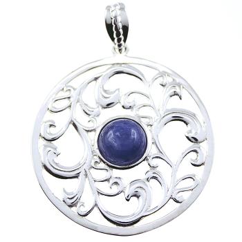 large 925 sterling silver pendant with kyanite