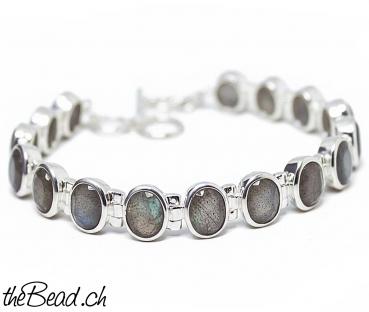Wunderschönes LABRADORIT Edelstein Armband mit facettierten Steinen