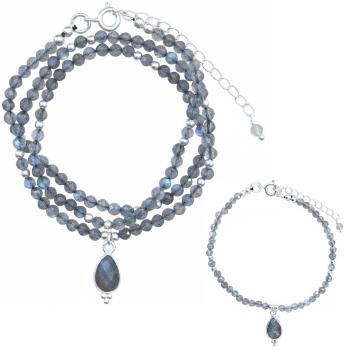 SCHMUCKSET - Labradorit HALSKETTE & ARMBAND